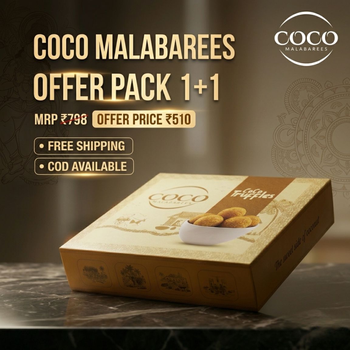 Coco Malabarees | Coconut Truffles (Mixed) Two Flavours. One